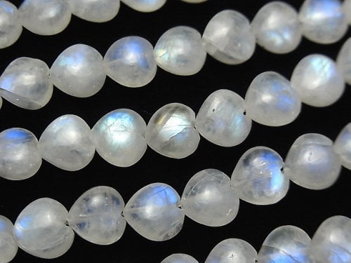 Heart, Rainbow Moonstone Gemstone Beads