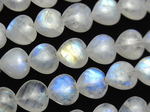 Heart, Rainbow Moonstone Gemstone Beads