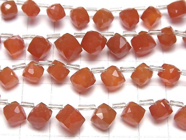 [Video] High Quality Red Agate AAA Dice Shape 1strand beads (aprx.7inch / 18cm)