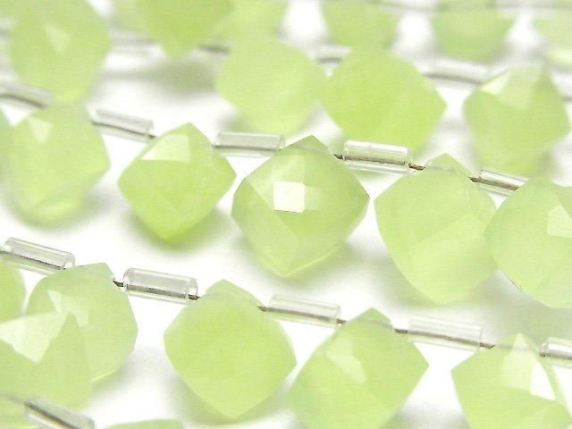 [Video] High Quality Green Chalcedony AAA Dice Shape 1-Strand Beads (approx. 7 inches/18 cm)