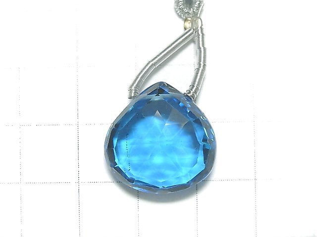 [Video] [One of a kind] High Quality Swiss Blue Topaz AAAA Chestnut Faceted Briolette 1pc NO.86