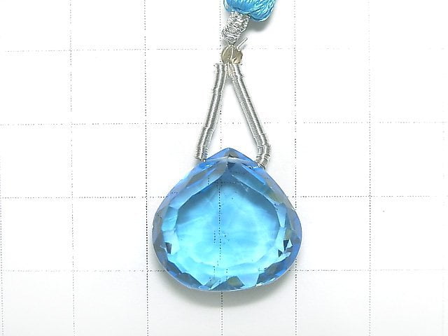 [Video] [One of a kind] High Quality Swiss Blue Topaz AAAA Chestnut Faceted Briolette 1pc NO.87