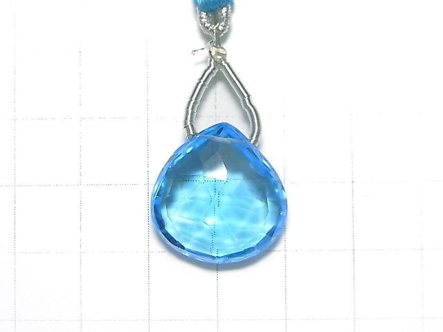 [Video] [One of a kind] High Quality Swiss Blue Topaz AAAA Chestnut Faceted Briolette 1pc NO.88