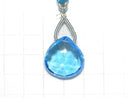 [Video] [One of a kind] High Quality Swiss Blue Topaz AAAA Chestnut Faceted Briolette 1pc NO.88