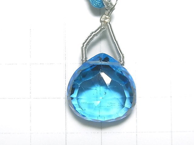 [Video] [One of a kind] High Quality Swiss Blue Topaz AAAA Chestnut Faceted Briolette 1pc NO.94