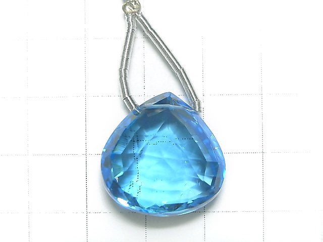[Video] [One of a kind] High Quality Swiss Blue Topaz AAAA Chestnut Faceted Briolette 1pc NO.95