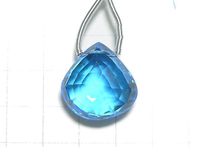 [Video] [One of a kind] High Quality Swiss Blue Topaz AAAA Chestnut Faceted Briolette 1pc NO.96