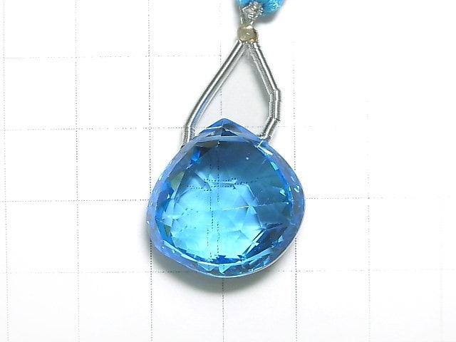 [Video] [One of a kind] High Quality Swiss Blue Topaz AAAA Chestnut Faceted Briolette 1pc NO.98