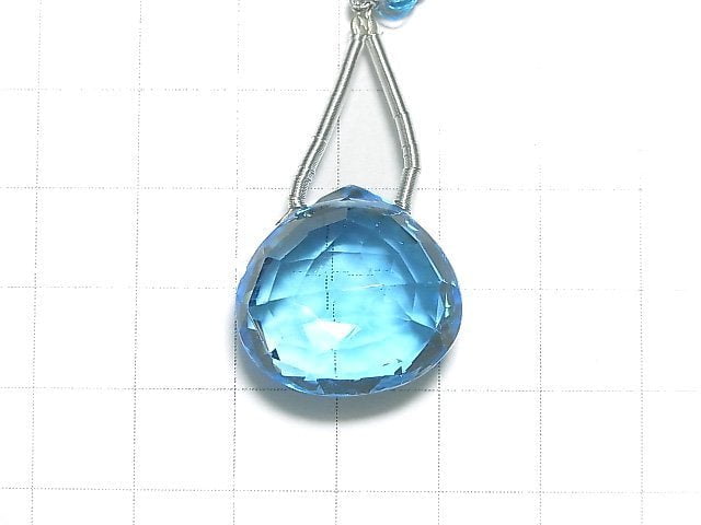 [Video] [One of a kind] High Quality Swiss Blue Topaz AAAA Chestnut Faceted Briolette 1pc NO.100