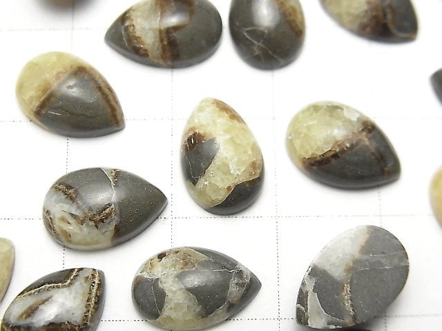 [Video] Septarian Pear shape Cabochon 12x8mm 4pcs