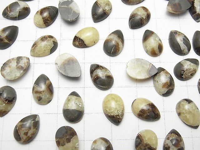 [Video] Septarian Pear shape Cabochon 12x8mm 4pcs