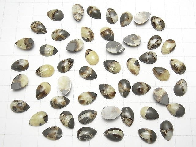 [Video] Septarian Pear shape Cabochon 12x8mm 4pcs