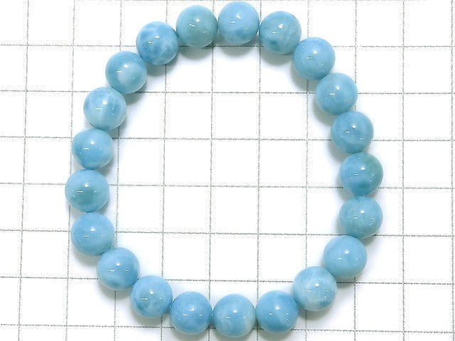 [Video] [One of a kind] Larimar Pectolite AAA Round 9mm Bracelet No.59