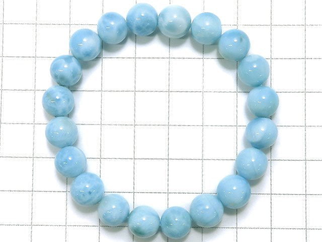 [Video] [One of a kind] Larimar Pectolite AAA Round 9mm Bracelet No.60