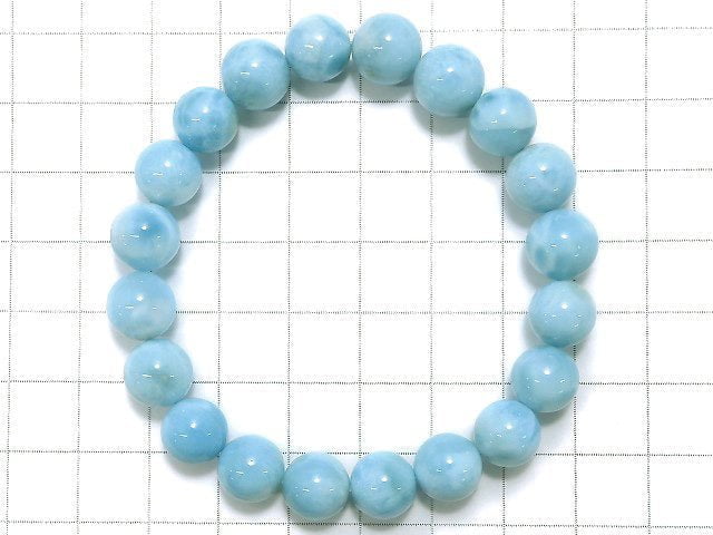 [Video] [One of a kind] Larimar Pectolite AAA Round 9mm Bracelet No.66