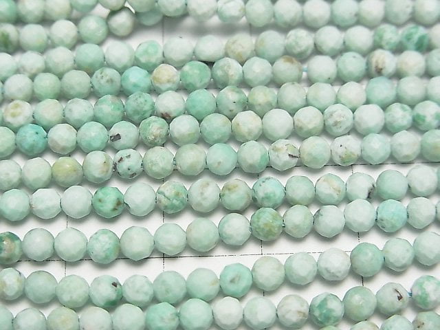 [Video] Peru Chrysocolla AA+ Faceted Round 3mm 1strand beads (aprx.15inch / 37cm)