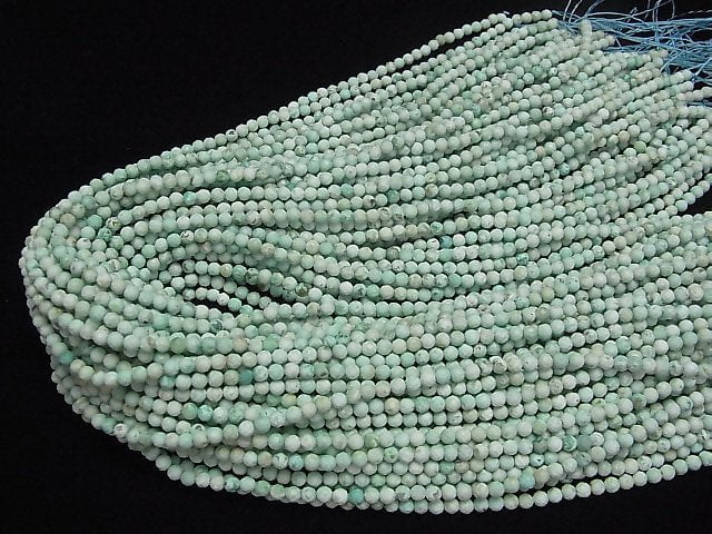 [Video] Peru Chrysocolla AA+ Faceted Round 3mm 1strand beads (aprx.15inch / 37cm)