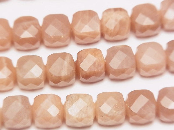 Cube, Moonstone Gemstone Beads