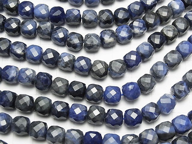 [Video] High Quality! Sodalite AA++ Cube Shape 8x8x8mm half or 1strand beads (aprx.14inch / 35cm)