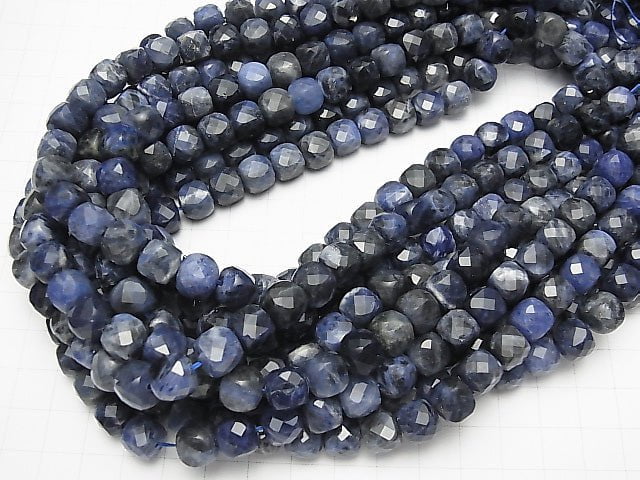 [Video] High Quality! Sodalite AA++ Cube Shape 8x8x8mm half or 1strand beads (aprx.14inch / 35cm)