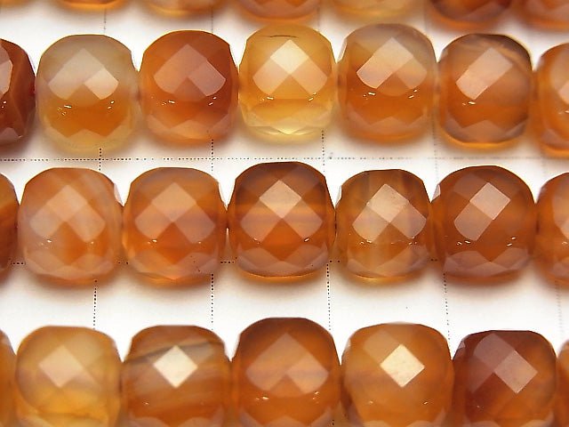 [Video] High Quality! Mixed Carnelian AAA Cube Shape 8x8x8mm half or 1strand beads (aprx.15inch/37cm)