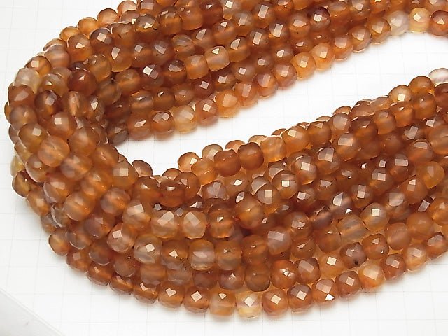 [Video] High Quality! Mixed Carnelian AAA Cube Shape 8x8x8mm half or 1strand beads (aprx.15inch/37cm)