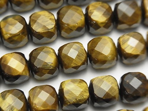 Cube, Tiger's Eye Gemstone Beads