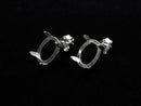 [Video]Silver925 4pcs Claw Earstuds Earrings Frame & Backing Oval 10x8mm Rhodium Plated 1pair (2 pieces)