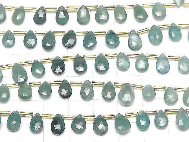 [Video] Grandidierite AA++ Pear shape Faceted Briolette 1strand beads (aprx.7inch/18cm)