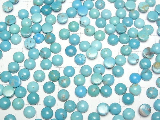 [Video] Arizona Kingman Turquoise AAA- Round Cabochon 6x6mm 5pcs