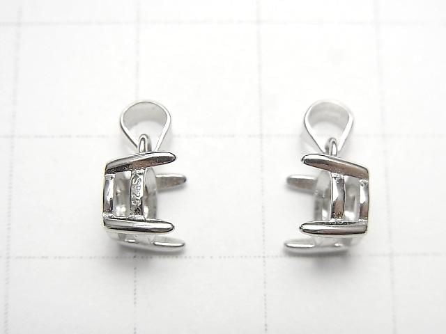 [Video] Silver925 Pendant Frame Round Faceted 6mm Rhodium Plated 1pc