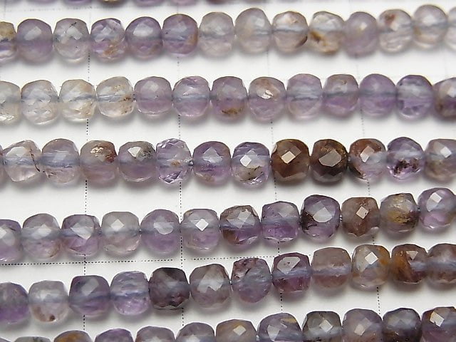 [Video] High Quality! Garden Amethyst AAA- Cube Shape 4x4mm 1strand beads (aprx.15inch / 37cm)