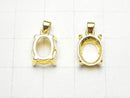[Video] Silver925 Pendant Frame Oval Faceted 10x8mm 18KGP 1pc