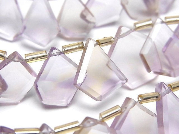 [Video]High Quality Ametrine AAA Rough Slice Faceted 1strand beads (aprx.7inch/18cm)