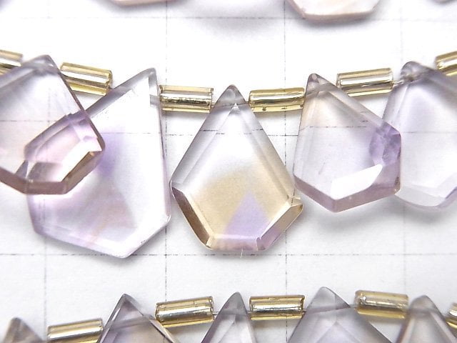 [Video]High Quality Ametrine AAA Rough Slice Faceted 1strand beads (aprx.7inch/18cm)