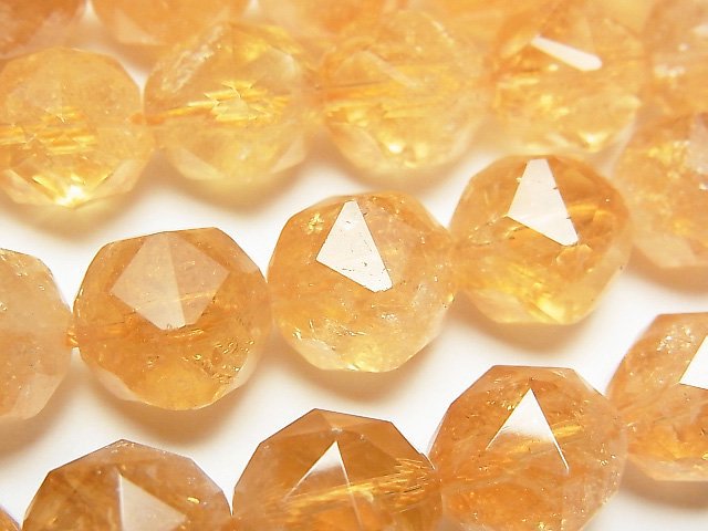 [Video] High Quality! Citrine AA++ Star Faceted Round 12mm 1/4 or 1strand beads (aprx.15inch / 37cm)