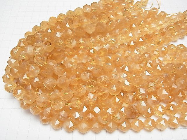 [Video] High Quality! Citrine AA++ Star Faceted Round 12mm 1/4 or 1strand beads (aprx.15inch / 37cm)