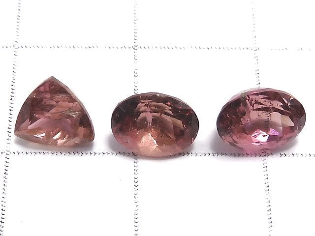 [Video] [One of a kind] High Quality Pink Tourmaline AAA Undrilled Faceted 3pcs Set NO.68