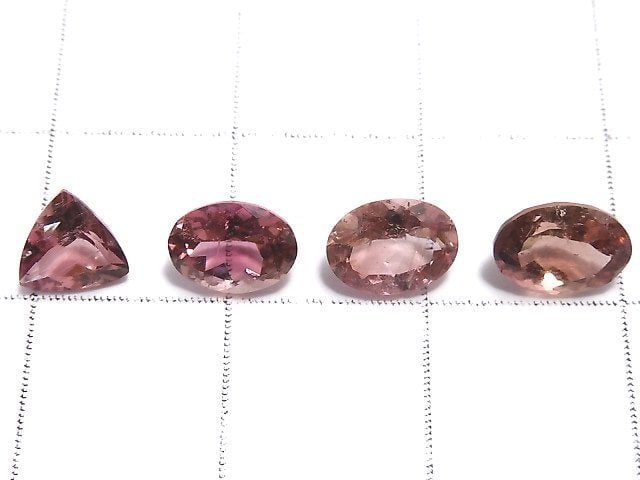 [Video] [One of a kind] High Quality Pink Tourmaline AAA Undrilled Faceted 4pcs Set NO.69