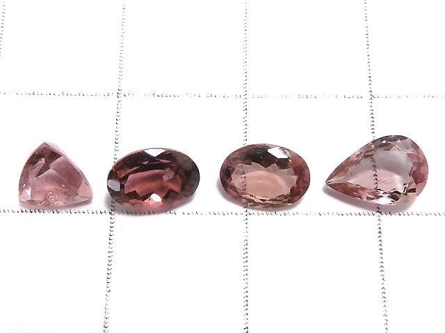 [Video] [One of a kind] High Quality Pink Tourmaline AAA Undrilled Faceted 4pcs Set NO.70