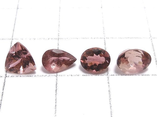 [Video] [One of a kind] High Quality Pink Tourmaline AAA Undrilled Faceted 4pcs Set NO.71