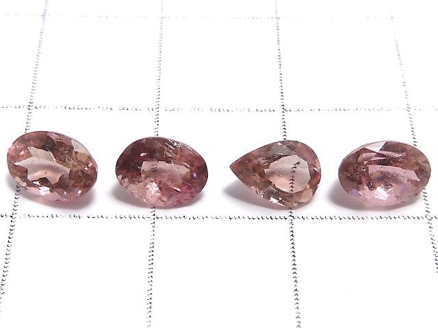 [Video] [One of a kind] High Quality Pink Tourmaline AAA Undrilled Faceted 4pcs Set NO.72