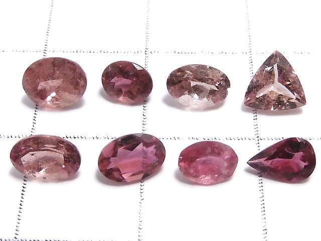 [Video] [One of a kind] High Quality Pink Tourmaline AAA Loose Stone Faceted 8pcs Set NO.76