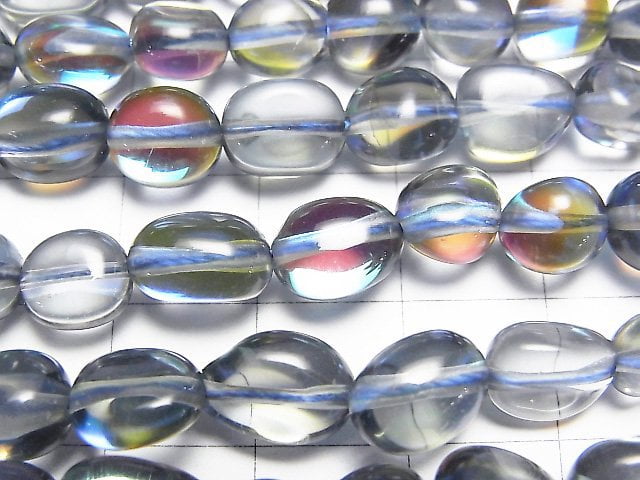 Grayish blue Luna Flash Nugget 1strand beads (aprx.15inch/37cm)
