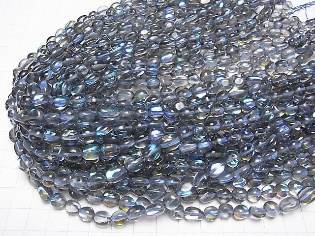 Grayish blue Luna Flash Nugget 1strand beads (aprx.15inch/37cm)