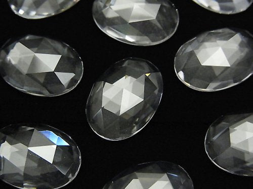 Crystal Quartz, Oval, Rose Gemstone Beads