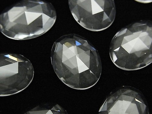 Crystal Quartz, Oval, Rose Gemstone Beads