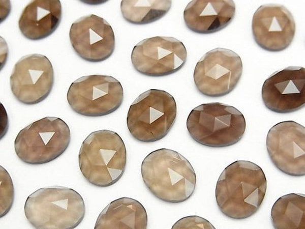 Oval, Rose, Smoky Quartz Gemstone Beads