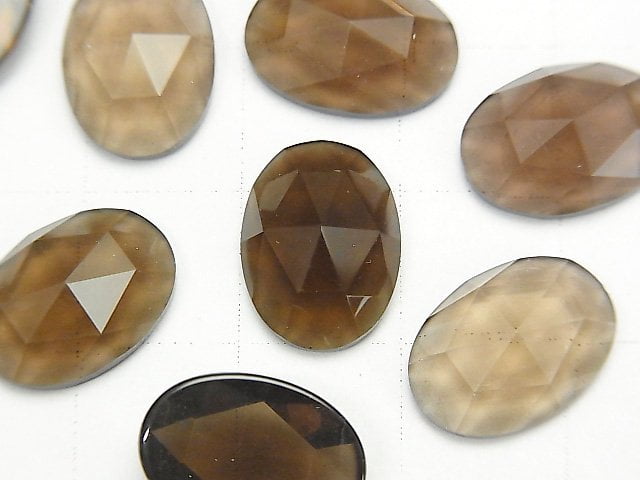 [Video] Smoky Quartz AAA Oval Rose Cut 14x10mm 2pcs