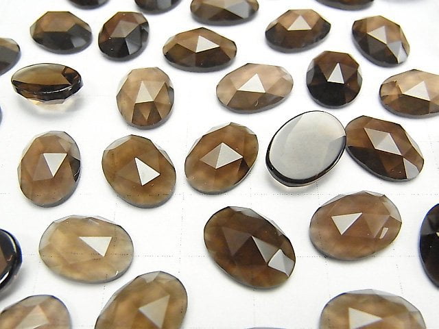 [Video] Smoky Quartz AAA Oval Rose Cut 14x10mm 2pcs